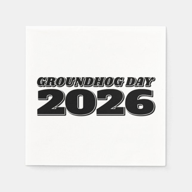 Groundhog Day 2026 Napkin (Front)