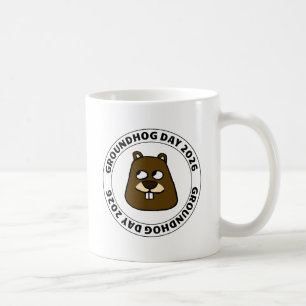Groundhog Day 2026 with Groundhog face Coffee Mug