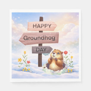 Groundhog day 22 February  Napkin