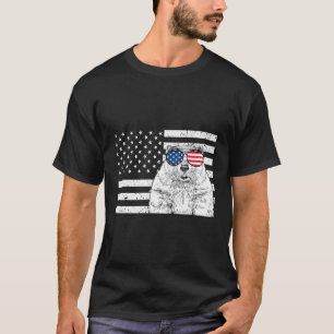 Groundhog Day 4Th Of July Animal Us American Flag T-Shirt