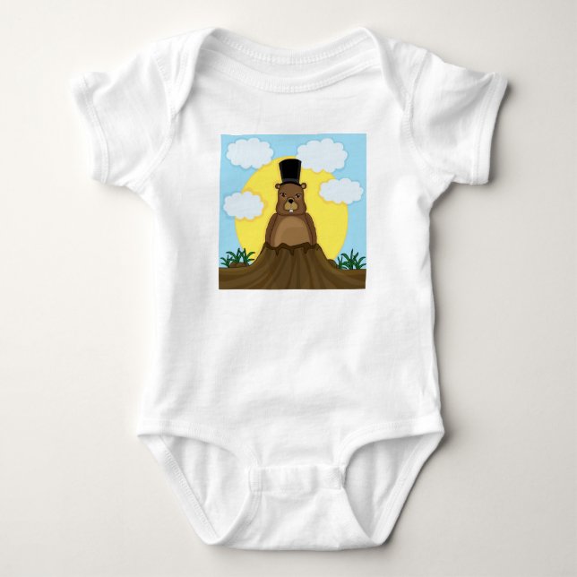 Groundhog day baby bodysuit (Front)