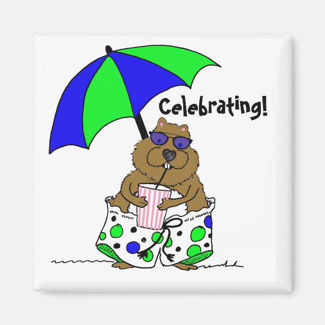 Groundhog Day Beach Umbrella Magnet (Front)