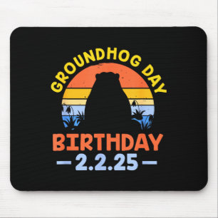 Groundhog Day Birthday 2.2.25 Retro Mouse Mat