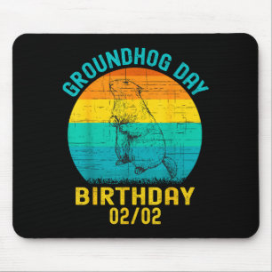 Groundhog Day Birthday February 2nd Funny Birthday Mouse Mat