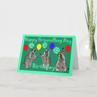 Groundhog Day Birthday Greeting Card