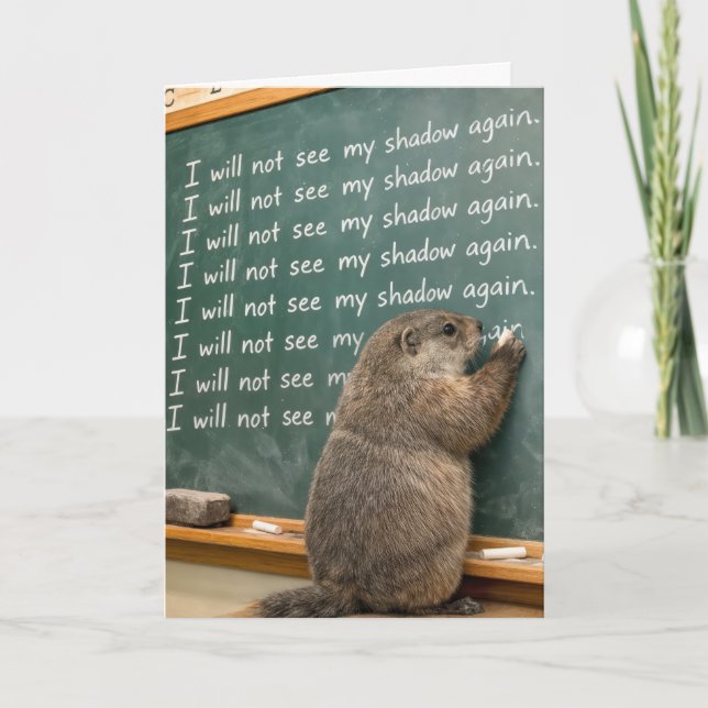 Groundhog Day Birthday Humour Card (Front)