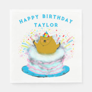 Groundhog Day Birthday Napkin