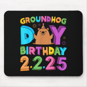 Groundhog Day Birthday Party Hat Retro 60s 70s 80s Mouse Mat