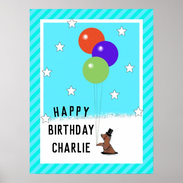 Groundhog Day Birthday Poster (Front)