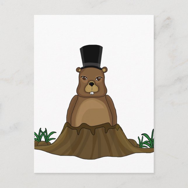Groundhog day - cartoon style postcard (Front)