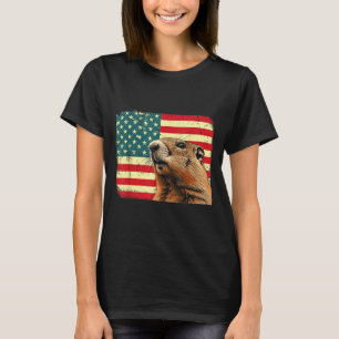 Groundhog Day Decorations 2025 Us Flag Groundhog D T-Shirt