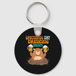 Groundhog Day Drinking Team Funny Key Ring