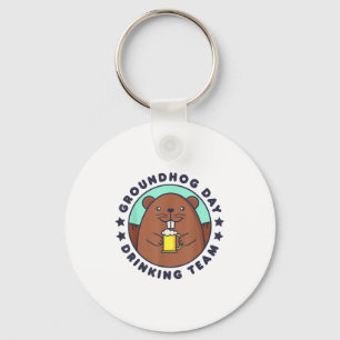 Groundhog Day Drinking Team Funny Men Women Beer M Key Ring