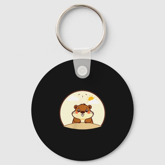 Groundhog Day Emblem  Key Ring (Front)