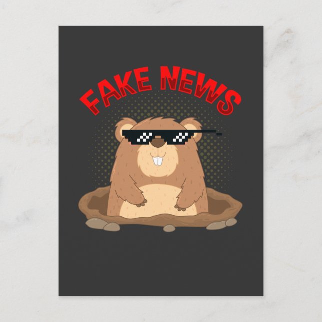 Groundhog Day Fake News Pennsylvania Punxsutawney Postcard (Front)