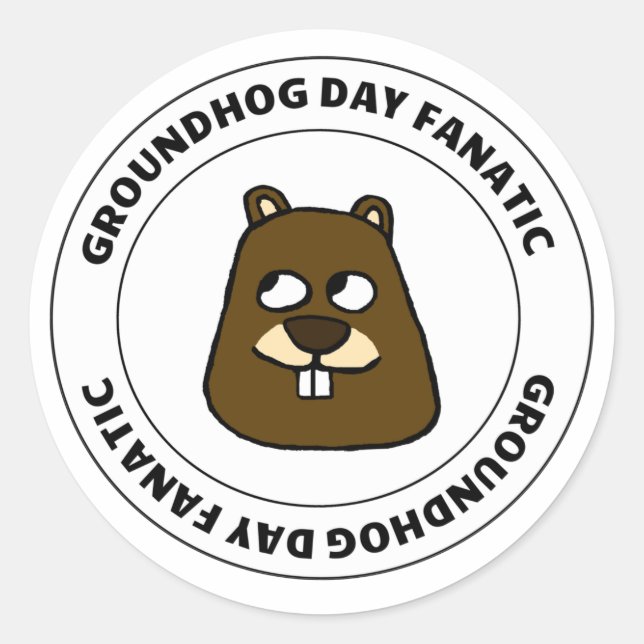 Groundhog Day Fanatic Classic Round Sticker (Front)
