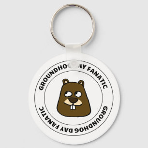 Groundhog Day Fanatic Key Ring