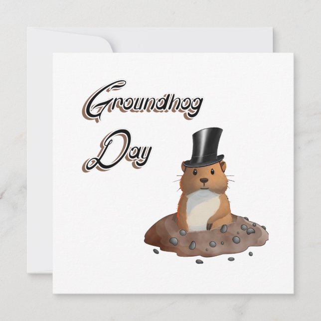 groundhog day Flat Card (Front)