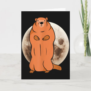 Groundhog Day Full Moon Groundhog _2  Card