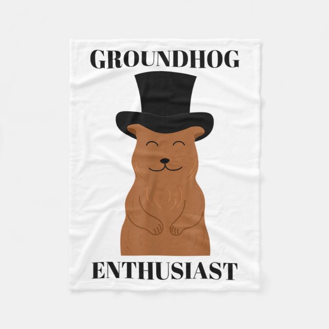 Groundhog Day Funny Shadow Winter Spring Groundhog Fleece Blanket (Front)