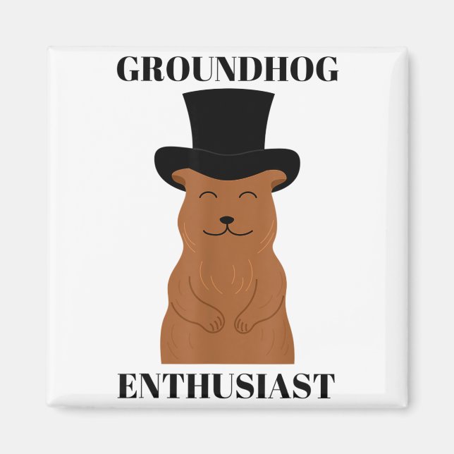 Groundhog Day Funny Shadow Winter Spring Groundhog Magnet (Front)