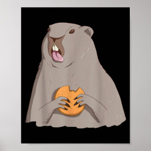 Groundhog Day Gift Funny Woodchuck Tee Retro Cooki Poster