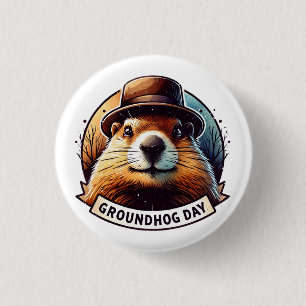 Groundhog Day, Groundhog,  3 Cm Round Badge