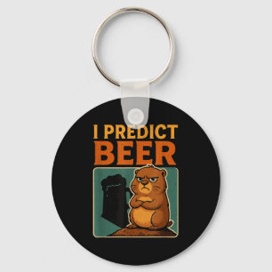 Groundhog Day I Predict Beer Grumpy Groundhog Humo Key Ring