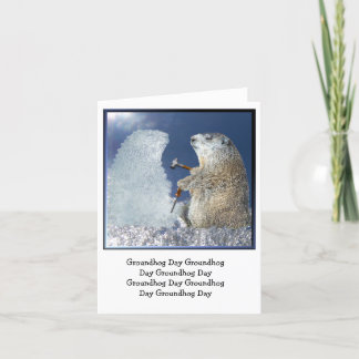 Groundhog Day Ice Sculpture Card