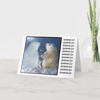 Groundhog Day Ice Sculpture Card