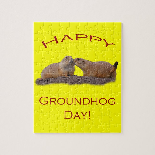 Groundhog Day Kiss Jigsaw Puzzle (Vertical)