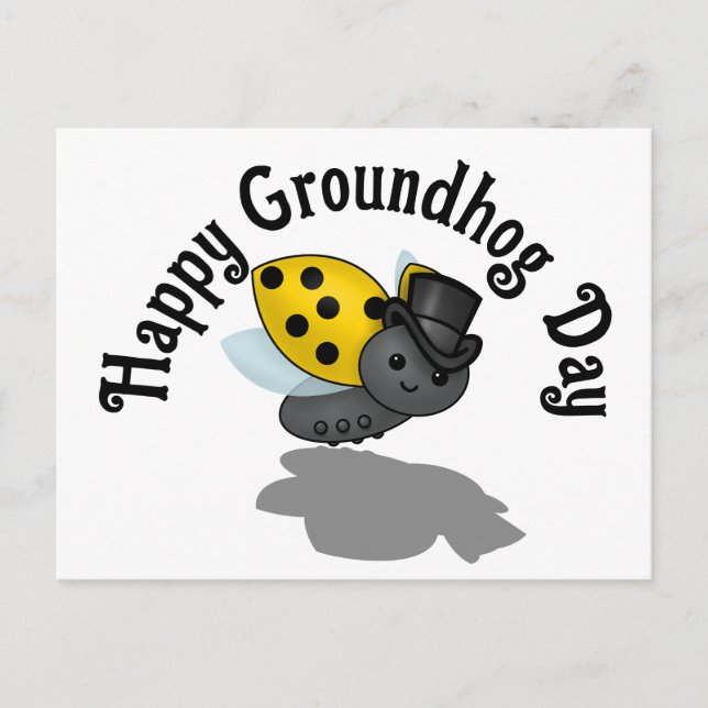 Groundhog Day Ladybug T-Shirt Postcard (Front)