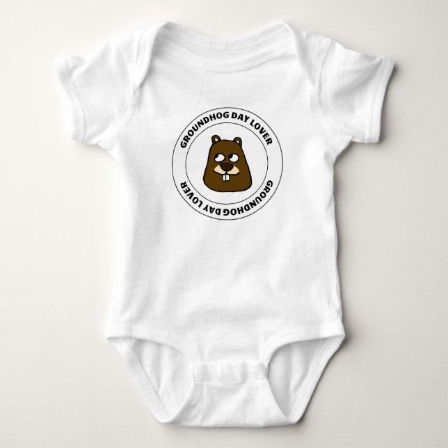 Groundhog Day Lover Baby Bodysuit (Front)