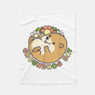 Groundhog Day Men Women Retro Vintage 60s 70s 80s Fleece Blanket