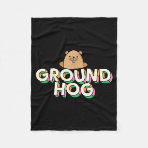 Groundhog Day Men Women Retro Vintage 60s 70s 80s Fleece Blanket