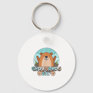 Groundhog Day Men Women Retro Vintage 60s 70s 80s Key Ring