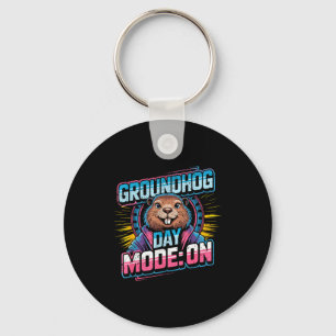 Groundhog Day Mode On Funny Weather Prediction  Key Ring