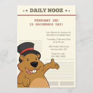 Groundhog Day Nooz Invitation