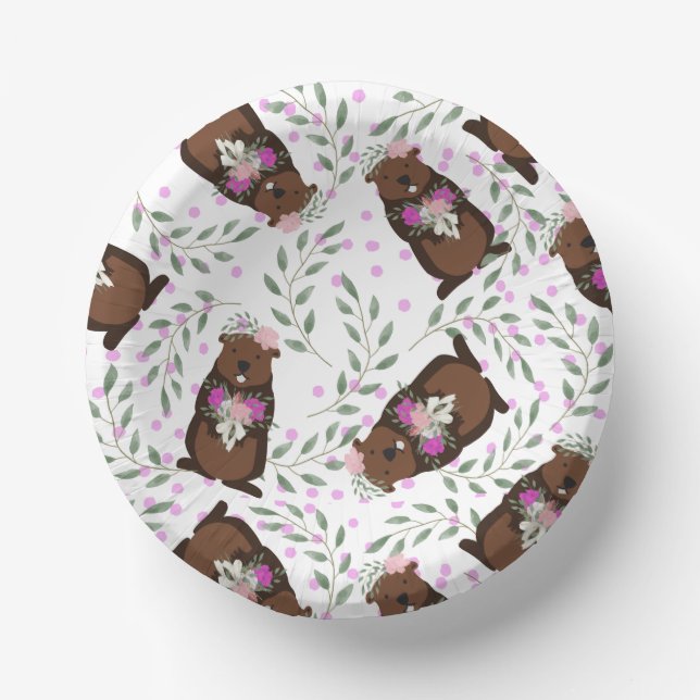 Groundhog Day Paper Bowls Plate (Front)
