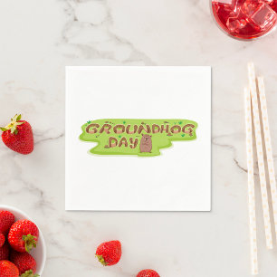 Groundhog Day Paper Napkins