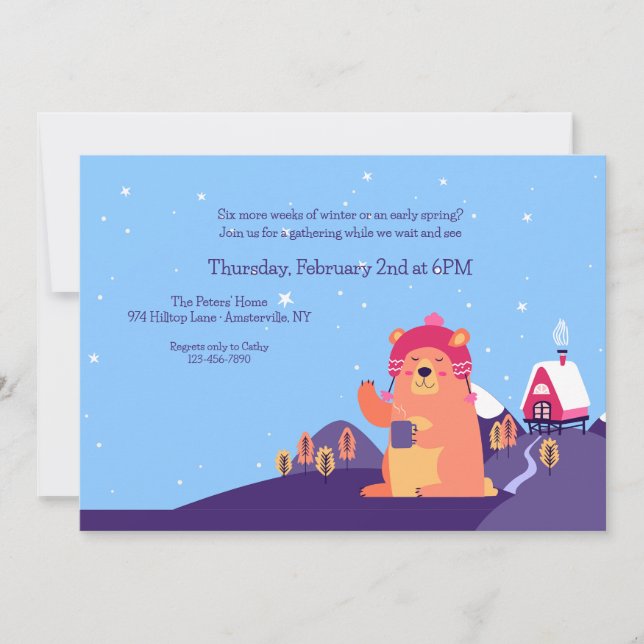 Groundhog Day Party Invitation (Front)