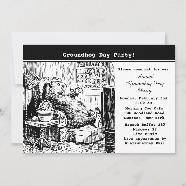 Groundhog Day Party Invitation (Front)