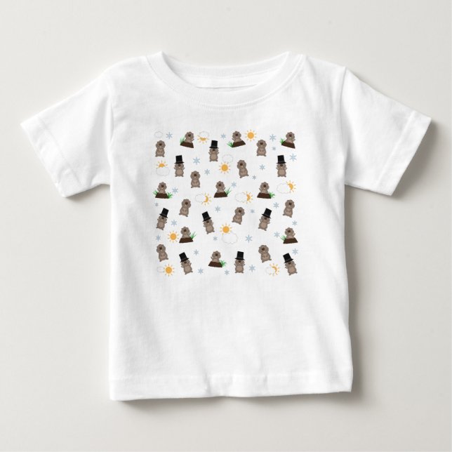 Groundhog Day Pattern Baby T-Shirt (Front)