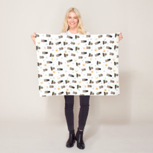 Groundhog Day Pattern Fleece Blanket