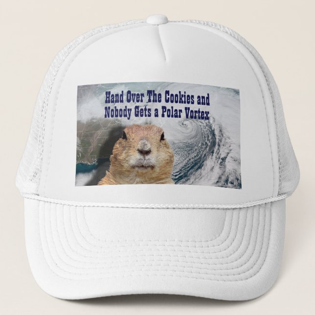 Groundhog Day Polar Vortex Trucker Hat (Front)