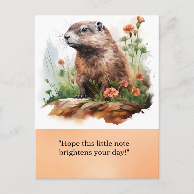 Groundhog Day Postcard – Fun and Quirky Greeting  (Front)