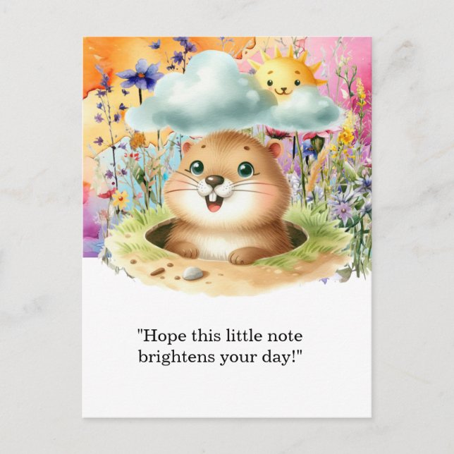 Groundhog Day Postcard – Fun and Quirky Greeting  (Front)