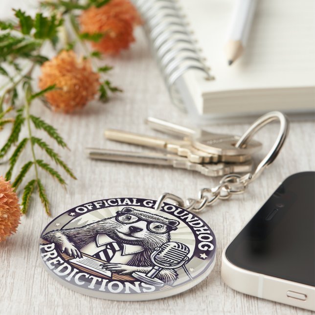 Groundhog Day Predictions - Marmotte Weather Key Ring (Front Right)