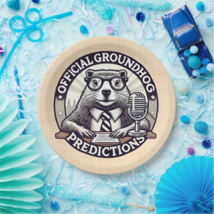 Groundhog Day Predictions - Marmotte Weather Paper Plate
