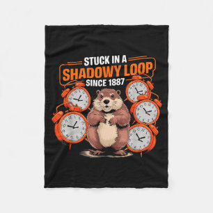 Groundhog Day Pun Shadaow Sarcasm Funny Women Men Fleece Blanket